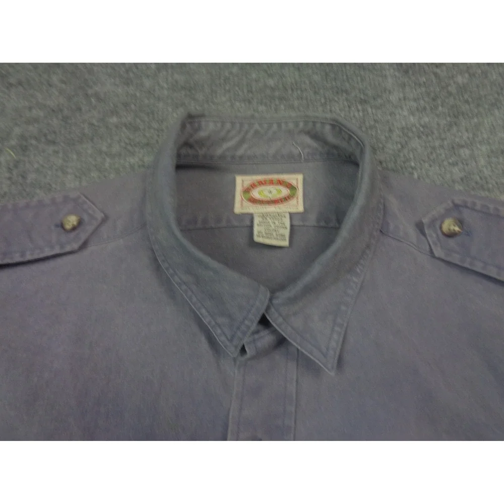 Vintage Banana Republic Shirt Mens Large Blue Chambray Workwear Hong Kong 90s